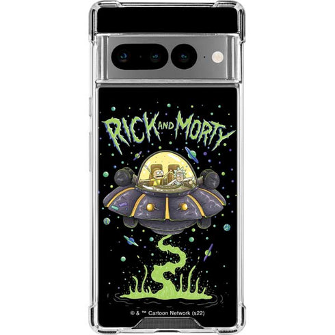 Adult Swim Rick and Morty Spaceship Google Pixel 7 Pro Clear Case